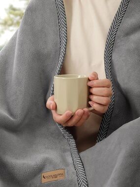 Koolaburra by UGG Soft Gray Throw with Braided Edge